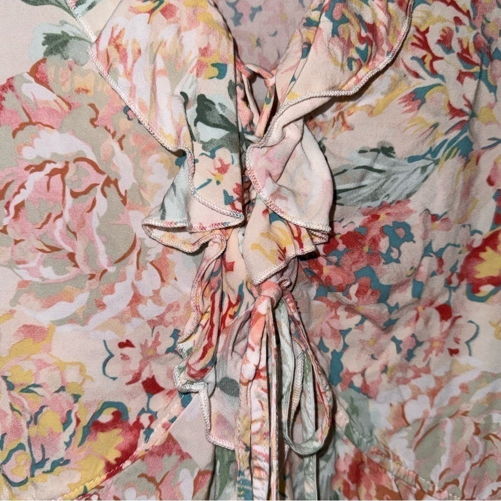 O'Neill Tropical Floral Short Sleeve Ruffle Top - Picture 6 of 16